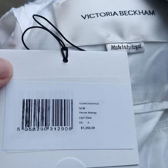 Victoria Beckham High Break SIngle-Breasted Boxy Blazer Jacket Size 0 - Picture 6 of 8